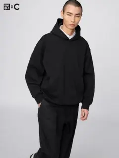UNIQLO:Cスウェットオーバーサイズプルパーカ 475379 XL ブラック
