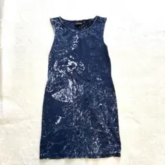 MONKI モンキ ノースリーブ ミニワンピース　Sサイズ　ムラ染デザイン