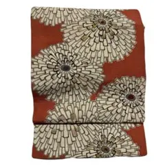 【極希少】アンティーク名古屋帯 大正ロマン 乱菊 縮緬 正絹 金彩 時代物