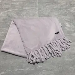 【美品】Francfrancラベンダー ブランケット 150×80 フリンジ