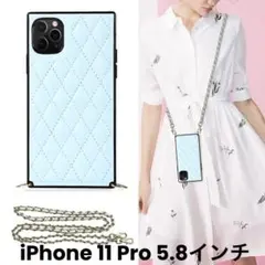 即日発送OK❤️iPhone11Pro 5.8インチ対応 スマホショルダー　水色