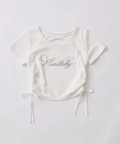 OLIVE des OLIVE きらきらロゴドロストTシャツ　ホワイト