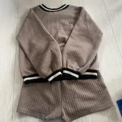 ベージュ リブ編み セットアップ 100cm以上