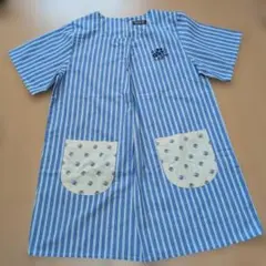 ストライプ柄 花柄刺繍 エプロンのサムネイル