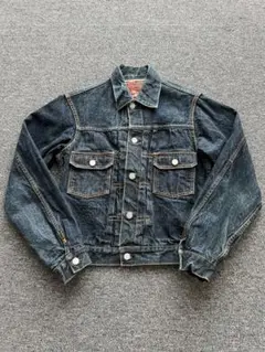 90s EVISU 1502 大戦モデルデニムジャケット 水牛パッチ 濃紺 38