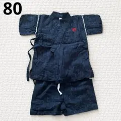 ベビー甚平 80サイズ 紺色 和柄　夏祭り　80cm
