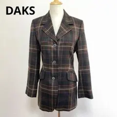 ウールマーク【ダックスロンドン DAKS】40サイズ フレア コート チェック ウールマーク【ダックスロンドン DAKS】40サイズ フレア コート