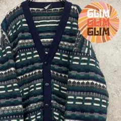 ユーロ古着◆ヴィンテージ 3Dニット カーディガン メンズ L程