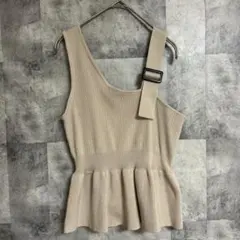 ◯ INGNI イング タンクトップ ノースリーブ ニット ベージュ おしゃれ