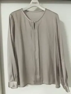 LES MUES ピンクグレー 長袖ブラウス Lサイズ