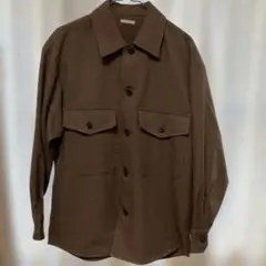 ダークブラウン ボタン付きアウター2ポケット