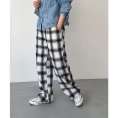 起毛 ワイドパンツ