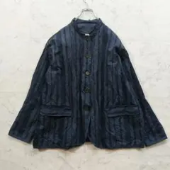イタリア製 H+ HANNOH WESSEL ストライプジャケット 38 H+ Hannoh Wessel Jacket Vittoria - Blue Stripe Seersucker | Garmentory