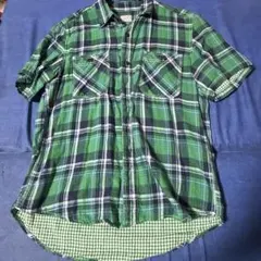 EDWIN 半袖 チェックシャツ Mサイズ グリーンのサムネイル