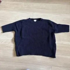 DEMYLEE ネイビーリブ編みセーター
