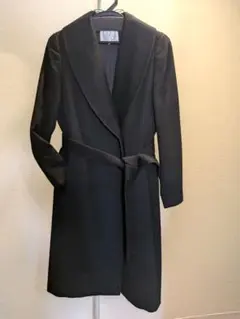 カシミア100%ブラックロングコート高級コートのサムネイル