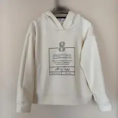 ベアトリス❤️クリーム色 パフュームデザイン フード付き裏起毛パーカー