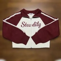 ハイネック ニットセーター 赤