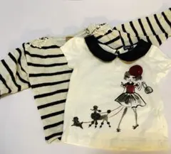 Petit Main長袖シャツ&baby GAP半袖襟付Tシャツ　80㎝セット