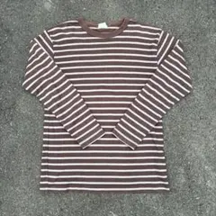 90sOLD UNIQLO ボーダー ロンT y2k カーキ/オレンジ M - メルカリ