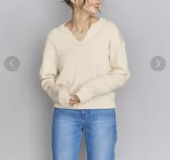 BEAUTY&YOUTH 5ゲージスキッパーネックニットプルオーバー