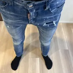 DカンロゴDSQUARED2ディースクエアードダークシャドウストレッチデニム 