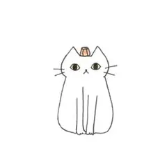 【1136】【白猫の絵】オリジナル手描きアナログイラスト原画　自作創作アート作品