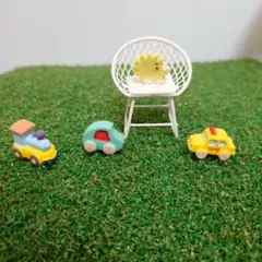 やや欠け☆フェーヴ☆木のおもちゃシリーズ☆4点セット☆ミニチュア