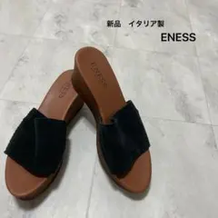 新品 イタリア製 エネス ウェッジソール スエード レザー 厚底サンダルのサムネイル