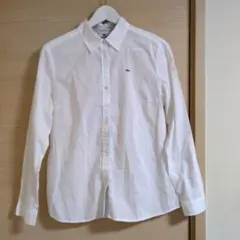 『LACOSTEラコステ』状態良好長袖シャツブラウス白レディース42（XL）のサムネイル