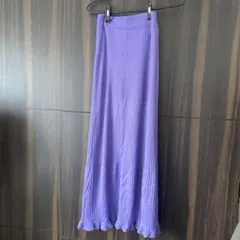 美品　CAPRICIEUX LE'MAGEリブ編み紫色ロングスカート
