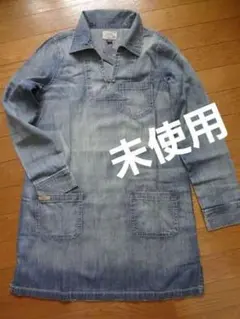 ポロラルフローレン未使用タグ付き　ダメージ加工デニムのチュニックシャツ 身幅４７