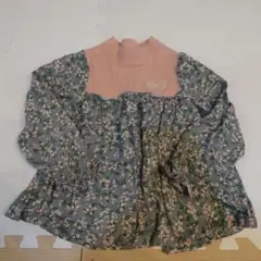 studio mom 長袖カットソー ピンク 花柄