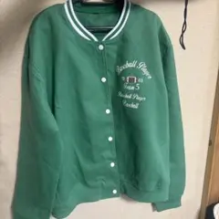 古着　グリーン スタジャン ベースボールプレイヤー Team 5