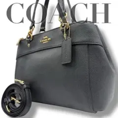 極美品 コーチ 2way ショルダーバッグ ミニブルック キャリーオール 濃紺