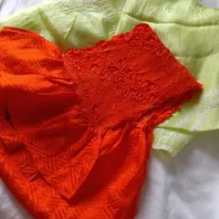 子供用　正絹　帯揚げ　兵児帯