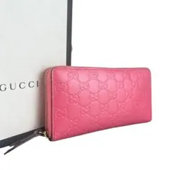 グッチ マイクログッチシマレザー 長財布 408831 レッド Y05069 - メルカリ
