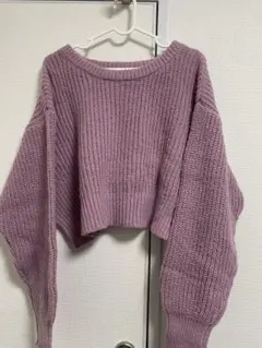 GRLクロップドニットセーター ボリュームスリーブ