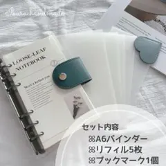 アクリルバインダー A6 貯金 セービングチャレンジ ブックマーク　ルーズリーフ