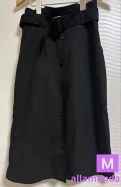 allamanda 黒のトレンチスカート ベルト付きのサムネイル