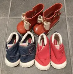 13cm スニーカー2足+長靴セット