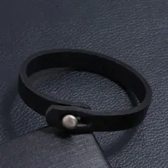ブレスレット レザー メンズ レディース バングル レトロ 革 ブラック E