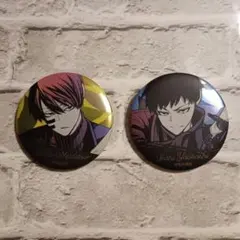 中古　桃源暗鬼　メタリック缶バッジ　無陀野無人　１つ　矢颪碇　１つ