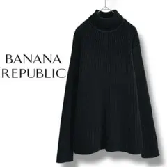 【バナナリパブリック】ニット　タートルネック　メンズセーター　コットン　ブラック