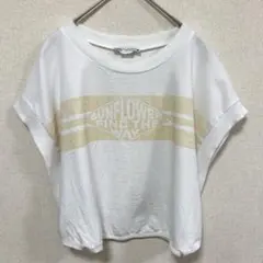 ZARA ノースリーブ ショート丈 プリントTシャツ S