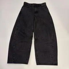 ジーユー gu バレルレッグジーンズ　Lサイズ　美品 ブラック系