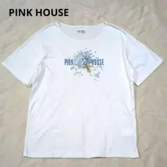 美品　ピンクハウス　ブルーフラワリィ　プリント　カットソー　Tシャツ　花柄　白のサムネイル
