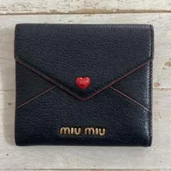 miumiu マドラスレザー チェリー さくらんぼ 折りたたみ財布 ミニ財布