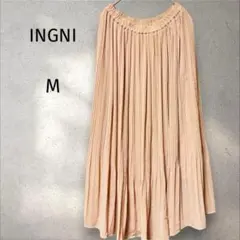【480円均一】イング＊プリーツスカート【M】ロングスカート　ベージュのサムネイル