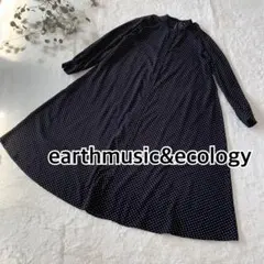 earthmusic&ecology /Aラインワンピース/黒/ FREE